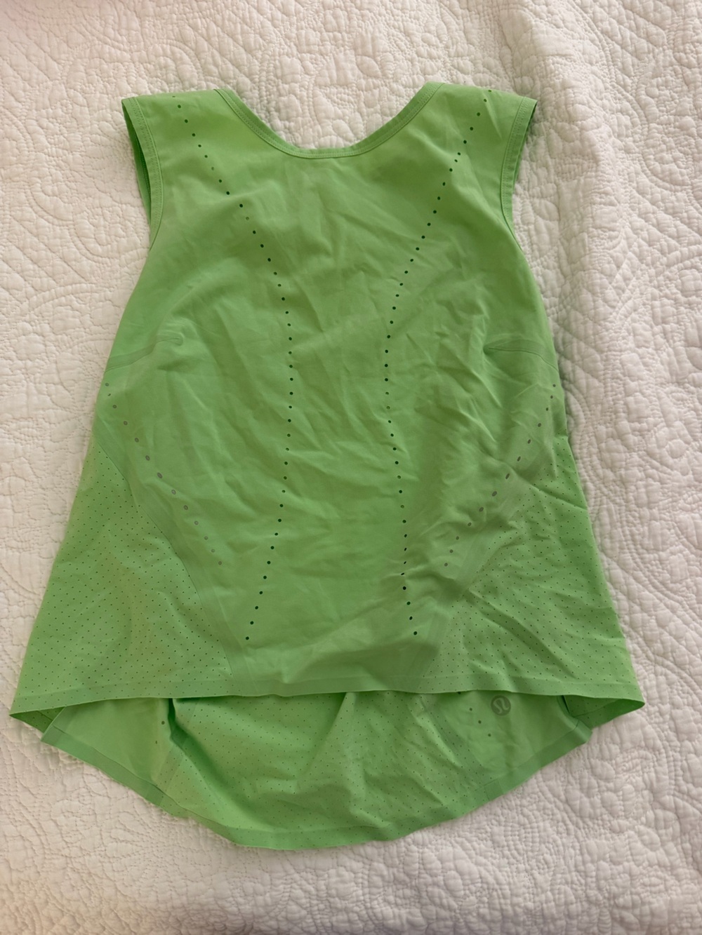 lululemon athletica lime green perforated tank top